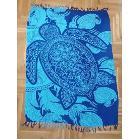 Teknősös kék-sötétkék szarong vagy strandlepedő - ÚJ