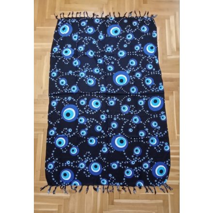 Sötétkék Devil's Eye, gonosz szeme mintás szarong vagy strandlepedő - ÚJ