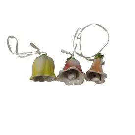   3 keráma harangvirág alakú csengettyű egyben (kb 5 cm-esek) - ÚJ