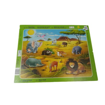 10 db-os szafari állatos puzzle lapon