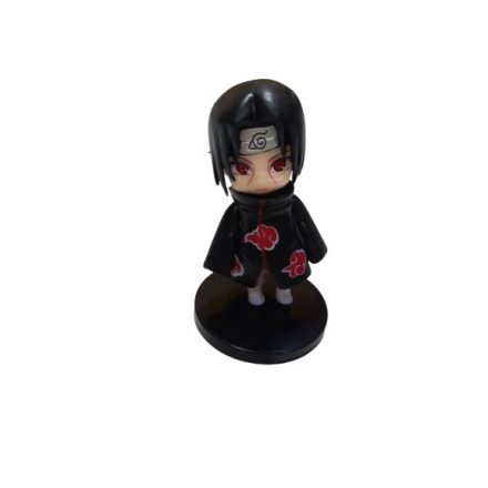 6 cm-es műanyag figura, akciófigura, Itachi fekete köpenyben - Naruto - ÚJ