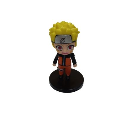 6 cm-es műanyag figura, akciófigura, sárga hajú, narancssárga ruhás - Naruto - ÚJ