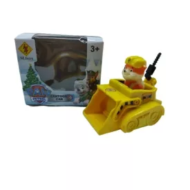   Rubble kutya buldózerrel, dobozban - Cartoon Car - Paw Patrol - Mancs Őrjárat - ÚJ
