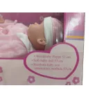53 cm-es rózsaszín ruhás alvós baba dobozában