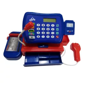 Játék pénztárgép, kék-piros