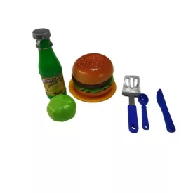 Kiskonyha, babakonyha felszerelés csomag, hamburgeres