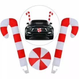   Autóra, kocsira rögzíthető cukorka karácsonyi dísz - ÚJ