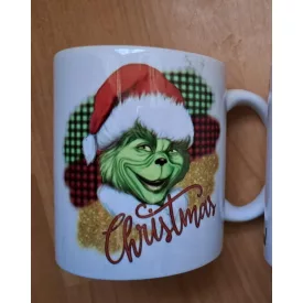   Fehér bögre, Christmas feliratú - 300 ml - Grincs, The Grinch - ÚJ
