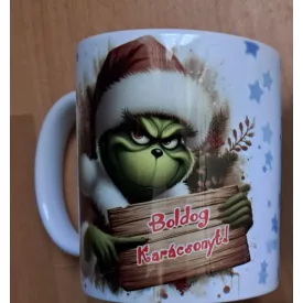   Fehér bögre, Boldog karácsonyt! - 300 ml - Grincs, The Grinch - ÚJ