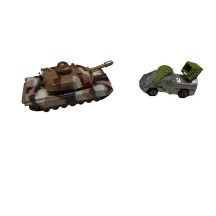 Barna és khaki katonai járművek, 2 db egyben