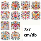 Rávasalós ruhamatrica virágmintás, 12 db (7x7 cm) - ÚJ