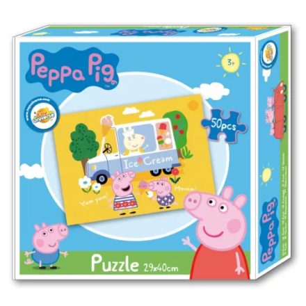 50 db-os puzzle, kirakó, fagyisautó - Peppa malac - Peppa Pig - ÚJ