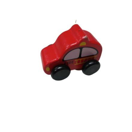 9 cm-es piros fa tűzoltó autó