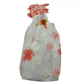   Fehér -piros báli ruha, Barbie méretű babára való ruha - ÚJ