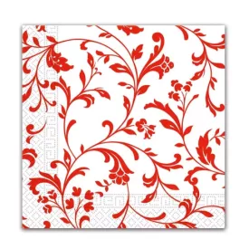   Piros mintás Arabesque Red szalvéta 20 db-os 33x33 cm FSC - ÚJ