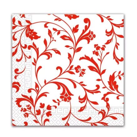 Piros mintás Arabesque Red szalvéta 20 db-os 33x33 cm FSC - ÚJ
