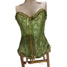   Női S-es zöld barokk, romantikus fűző, jelmekiegészítő - ÚJ