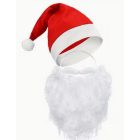Mikulás sapka és szakáll szett, 2 részes - ÚJ