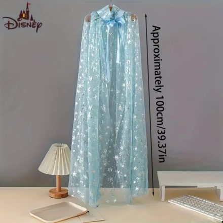 100 cm hosszú kék csillogó kapucnis palást - ÚJ