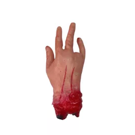  Véres kéz, csonkolt kézfej, gumi jelmezkiegészítő, partikellék - Halloween - ÚJ (1 db, nem egy pár!)
