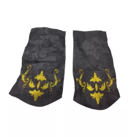   Szürke-sárga lovagi kézrátét (textil), jelmezkiegészítő - ÚJ