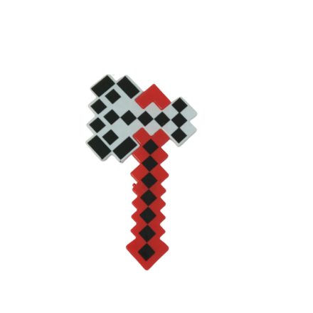 Minecraft ihletésű piros balta, hangot és fényt ad - ÚJ