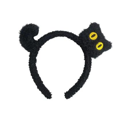 Fekete macska, cica fejpánt, hajpánt, hajráf - Halloween jelmezkiegészítő - ÚJ