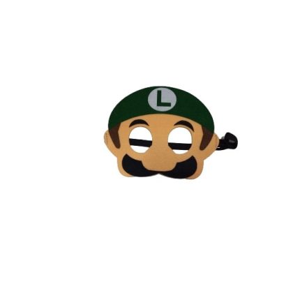 Filc maszk, álarc, jelmezkiegészítő - Luigi - Super Mario - Nintendo - ÚJ