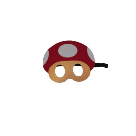 Piros filc maszk, álarc, jelmezkiegészítő, gomba - Toad - Super Mario - Nintendo - ÚJ