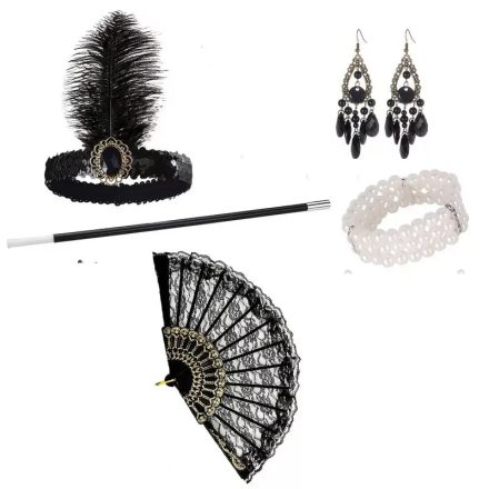 5 részes fekete charleston szett - ÚJ