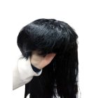 Fekete egyenes paróka, jelmezkiegészítő, frufrus, 40 cm hosszú  - ÚJ