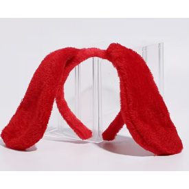   PIros szőrmés kutyafül, fejpánt, jelmezkiegészítő - ÚJ