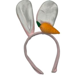 Rózsaszín-fehér nyuszi fül, jelmezkiegészítő - ÚJ