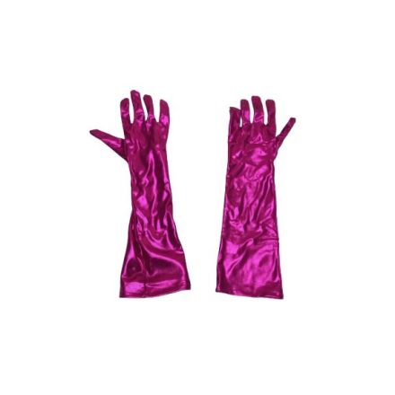 1 pár pink hosszú jelmezkesztyű, lakk báli kesztyű - ÚJ