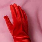 Hosszú piros bársony kesztyű, báli kesztyű, jelmezkesztyű - ÚJ
