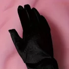 Hosszú fekete bársony kesztyű, báli kesztyű, jelmezkesztyű - ÚJ