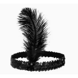 Charleston, tollas fejdísz, fekete - ÚJ