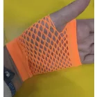 1 pár női neon-narancssárga, fluoreszkáló hálós kesztyű, necc kesztyű, jelmezkesztyű - ÚJ