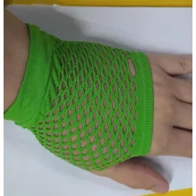   1 pár női zöld hálós kesztyű, necc kesztyű, jelmezkesztyű - ÚJ