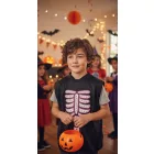 Fekete csontvázas jelmezfelső - Halloween