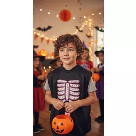 Fekete csontvázas jelmezfelső - Halloween