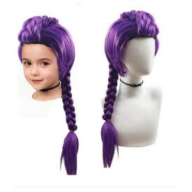   Lila fonott paróka, jelmezkiegészítő - K-pop, Rumi - Kpop Demon Hunters - ÚJ