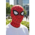 Piros mintás fejre húzható Pókember, Spiderman maszk, álarc, kamasz, felnőtt méret - ÚJ