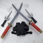 Kard szett, 7 részes jelmezkiegészítő (nindzsa, ninja, Deadpool, stb) - ÚJ