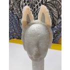 Fehér Labubu vagy egyéb állatka szőrmés fejpánt, jelmezkiegészítő - ÚJ