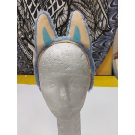   Kék Labubu vagy egyéb állatka szőrmés fejpánt, jelmezkiegészítő - ÚJ