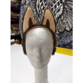   Barna Labubu vagy egyéb állatka szőrmés fejpánt, jelmezkiegészítő - ÚJ