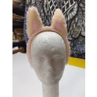 Rózsaszín Labubu vagy egyéb állatka szőrmés fejpánt, jelmezkiegészítő - ÚJ