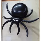 Nagyméretű fekete pók fólialufi - parti kellék, dekoráció - Halloween - ÚJ
