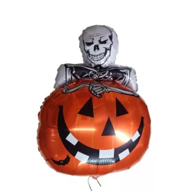   Csontváz és tök nagyméretű fólialufi - parti kellék, dekoráció - Halloween - ÚJ